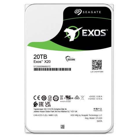 Dysk serwerowy HDD Seagate Exos X20 (20 TB; 3.5"; SATA)