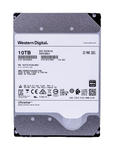 Dysk serwerowy HDD Western Digital Ultrastar DC HC510 HE10 (10 TB; 3.5"; SATA; 4KN; SED)